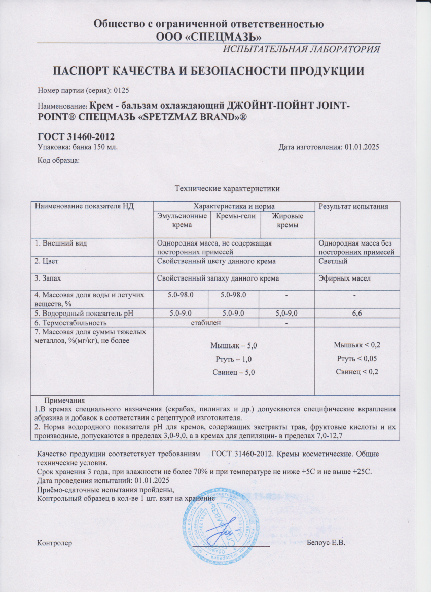 Паспорт №012025